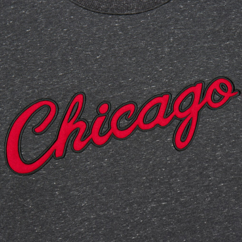 Chicago Bulls Hardwood Classics Blackout Collection Snow Washed Pullover Sweatshirt