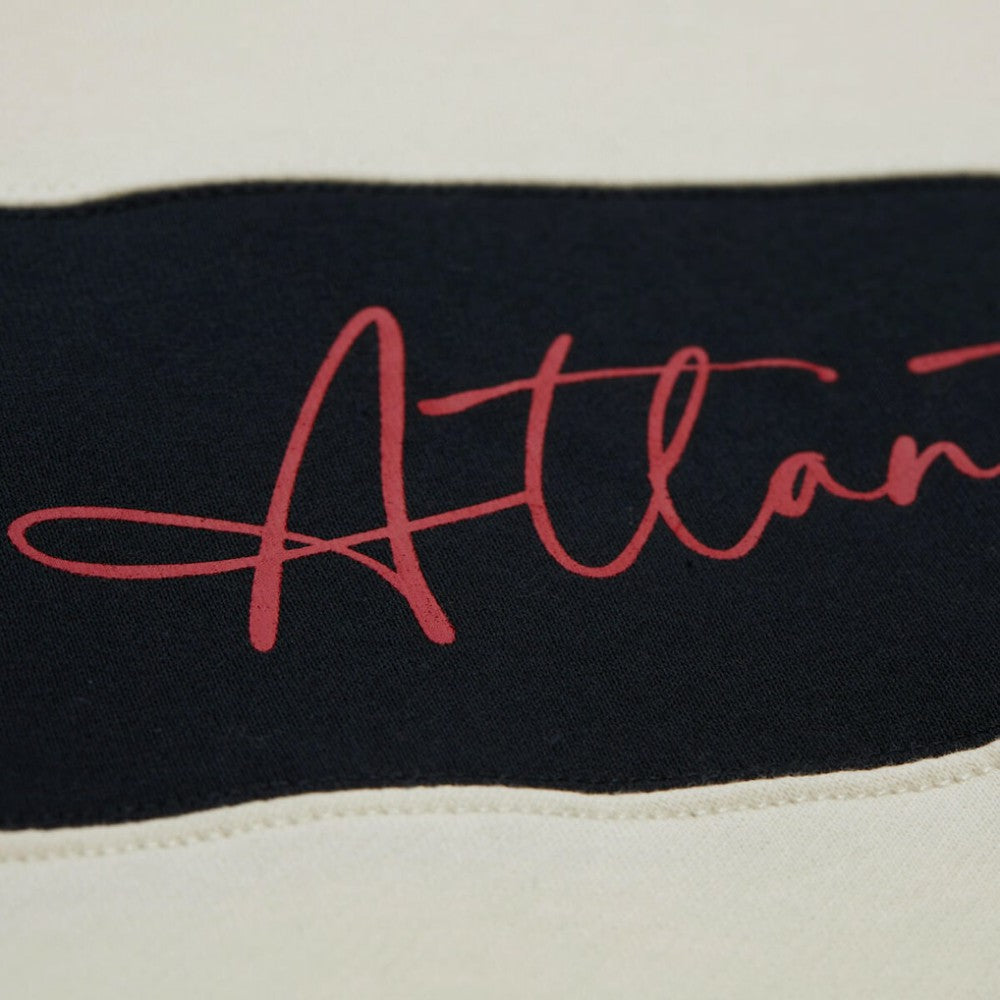 Red/Black Atlanta Braves Mitchell & Ness Women's Cooperstown Collection Blocked Fleece Pullover Sweatshirt- Red/Black