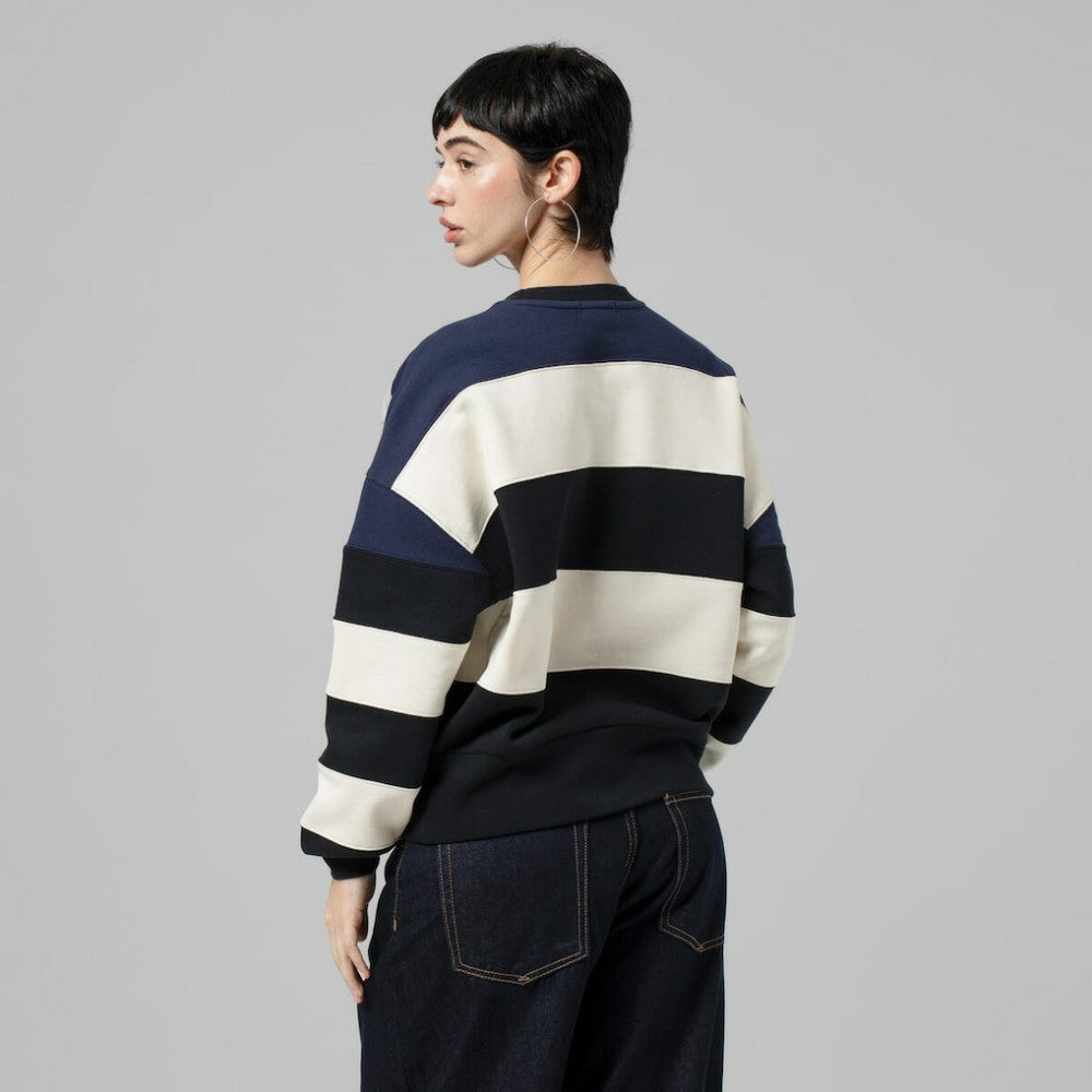 Navy/Black Minnesota Twins Mitchell & Ness Women's Cooperstown Collection Blocked Fleece Pullover Sweatshirt- Navy/Black