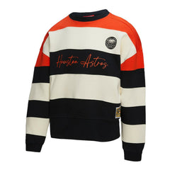 Orange/Black Houston Astros Mitchell & Ness Women's Cooperstown Collection Blocked Fleece Pullover Sweatshirt- Orange/Black