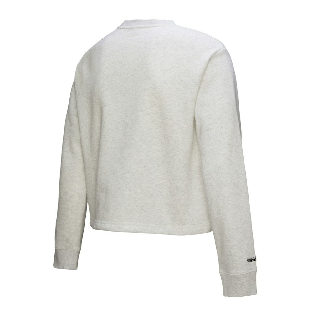 Heather Gray Philadelphia Phillies Mitchell & Ness Women's Cropped Toggle Pullover Sweatshirt