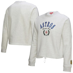 Heather Gray Houston Astros Mitchell & Ness Women's Cropped Toggle Pullover Sweatshirt