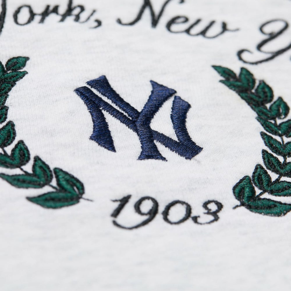 Heather Gray New York Yankees Mitchell & Ness Women's Cropped Toggle Pullover Sweatshirt