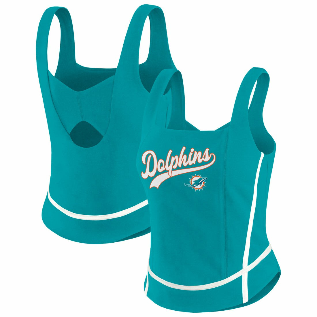WEAR by Erin Andrews Women's Square Neck Tank Top - Miami Dolphins Tops