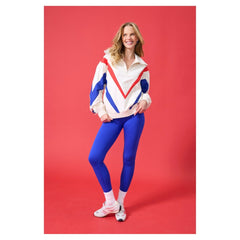 Cream Chicago Cubs Terez Women's Ripstop Chevron Quarter-Zip Pullover