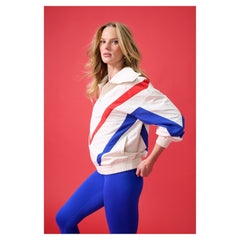 Cream Chicago Cubs Terez Women's Ripstop Chevron Quarter-Zip Pullover
