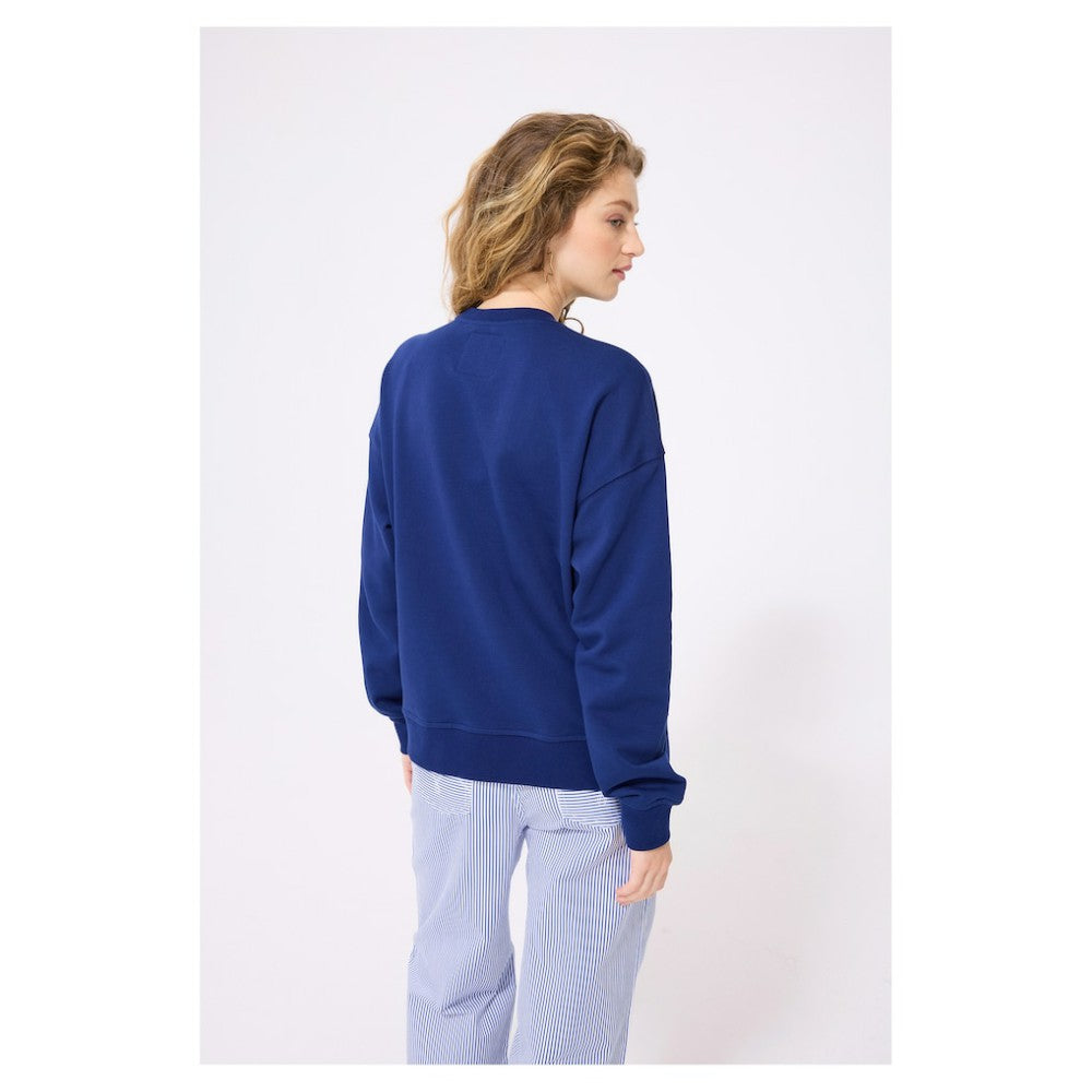 Navy Houston Astros Terez Women's Oversized Gemstone Logo Sweatshirt