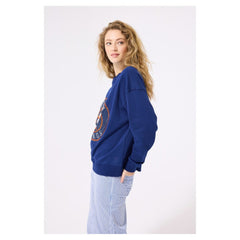 Navy Houston Astros Terez Women's Oversized Gemstone Logo Sweatshirt
