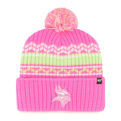 '47 Girls Youth Polar Vortex Cuffed Knit Hat with Pom - Minnesota Vikings Hats