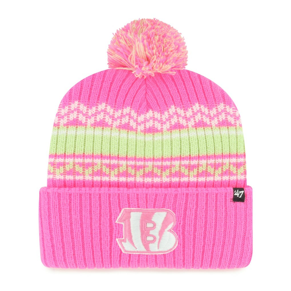 '47 Girls Youth Polar Vortex Cuffed Knit Hat with Pom - Cincinnati Bengals Hats