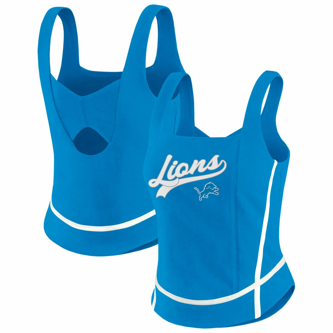 WEAR by Erin Andrews Women's Square Neck Tank Top - Detroit Lions Tops