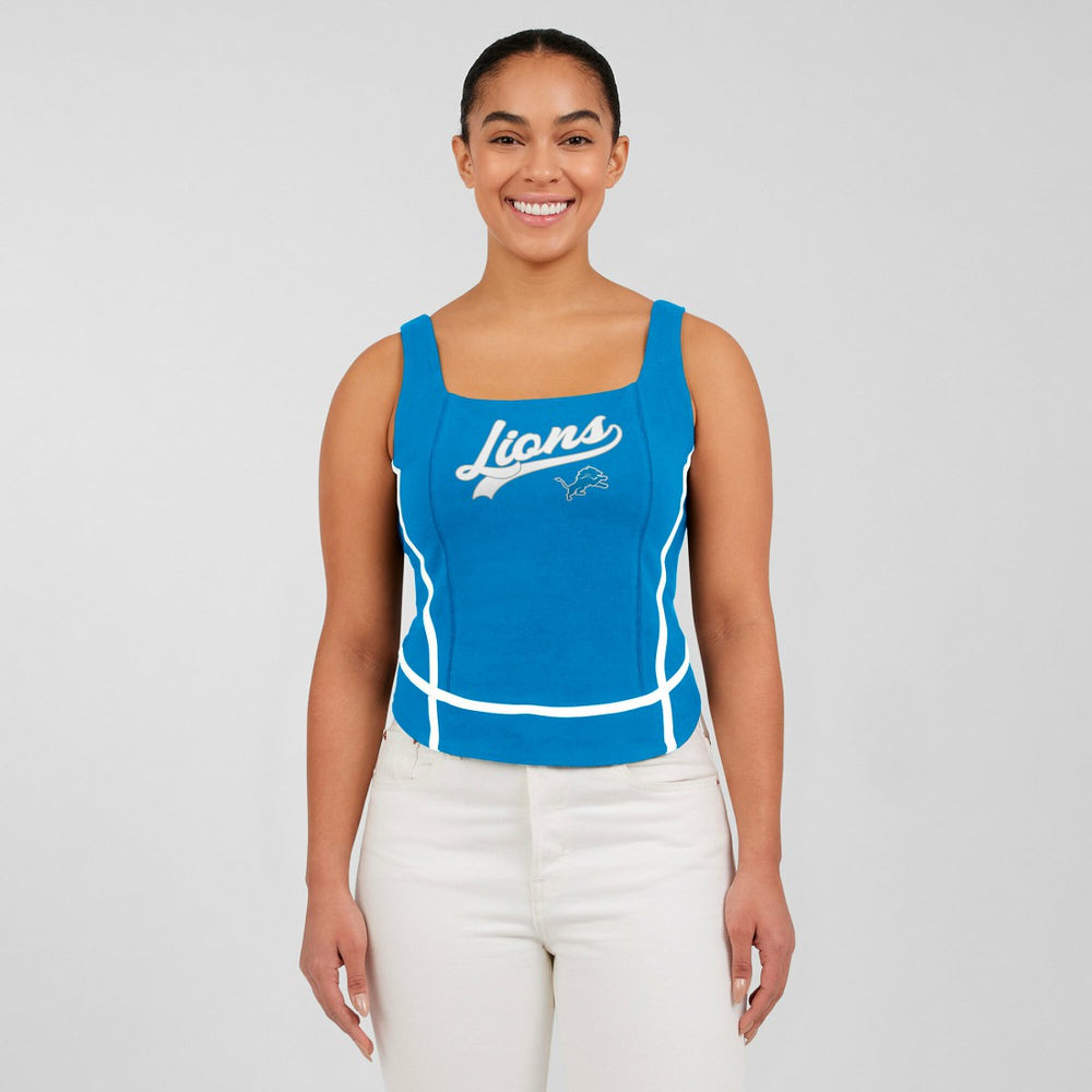 WEAR by Erin Andrews Women's Square Neck Tank Top - Detroit Lions Tops