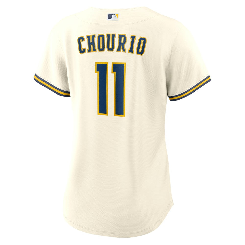 Cream Jackson Chourio Milwaukee Brewers Nike Women's Home Replica Jersey