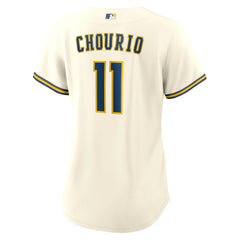 Cream Jackson Chourio Milwaukee Brewers Nike Women's Home Replica Jersey