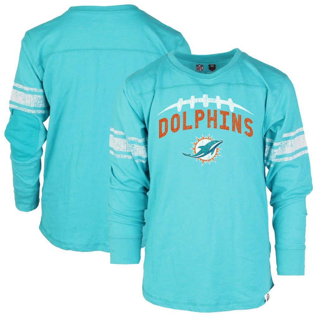 Wes & Willy Youth Football Long Sleeve T-Shirt - Miami Dolphins T-shirts