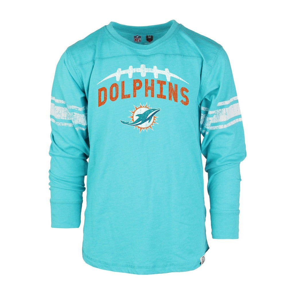 Wes & Willy Youth Football Long Sleeve T-Shirt - Miami Dolphins T-shirts
