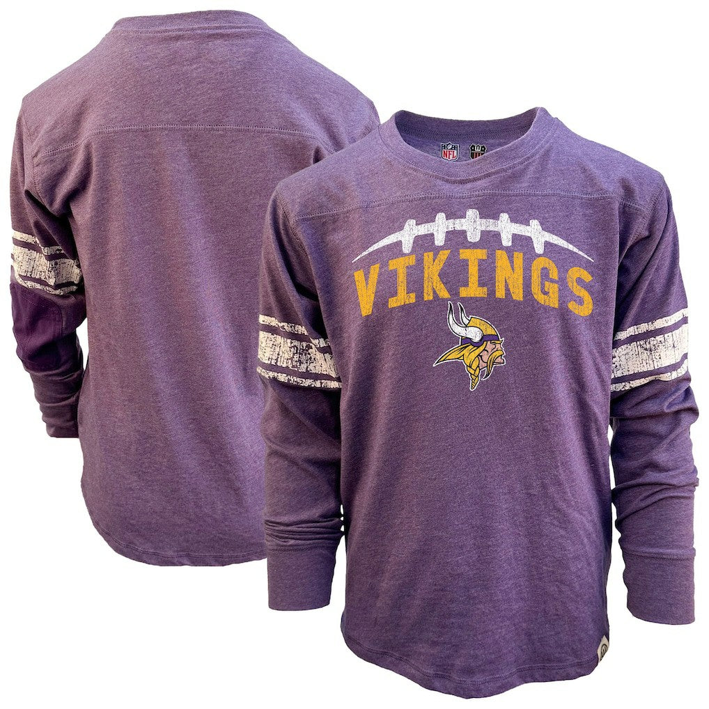 Wes & Willy Youth Football Long Sleeve T-Shirt - Minnesota Vikings T-shirts