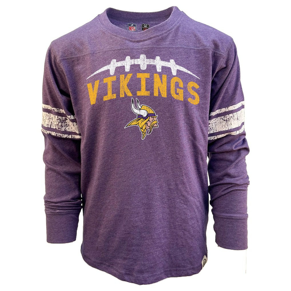Wes & Willy Youth Football Long Sleeve T-Shirt - Minnesota Vikings T-shirts