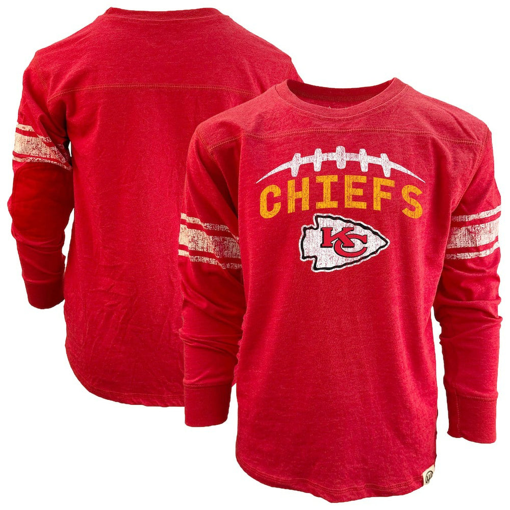 Wes & Willy Youth Football Long Sleeve T-Shirt - Kansas City Chiefs T-shirts