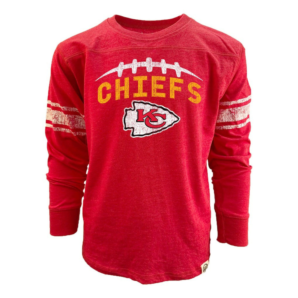 Wes & Willy Youth Football Long Sleeve T-Shirt - Kansas City Chiefs T-shirts