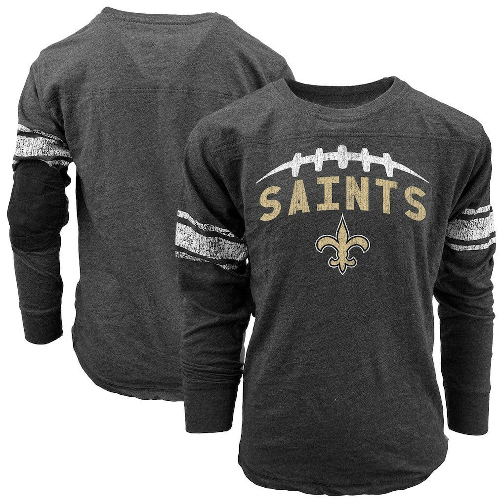 Wes & Willy Youth Football Long Sleeve T-Shirt - New Orleans Saints T-shirts