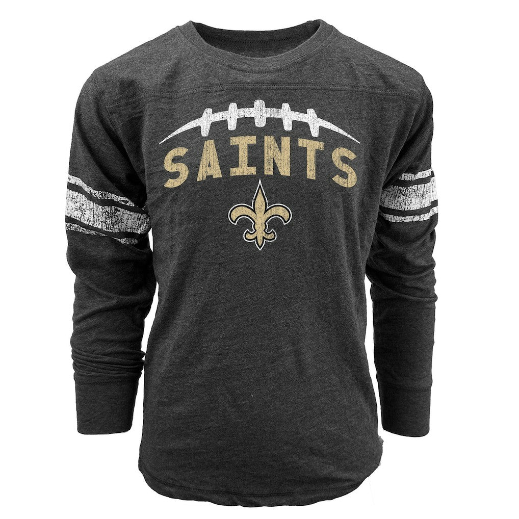 Wes & Willy Youth Football Long Sleeve T-Shirt - New Orleans Saints T-shirts