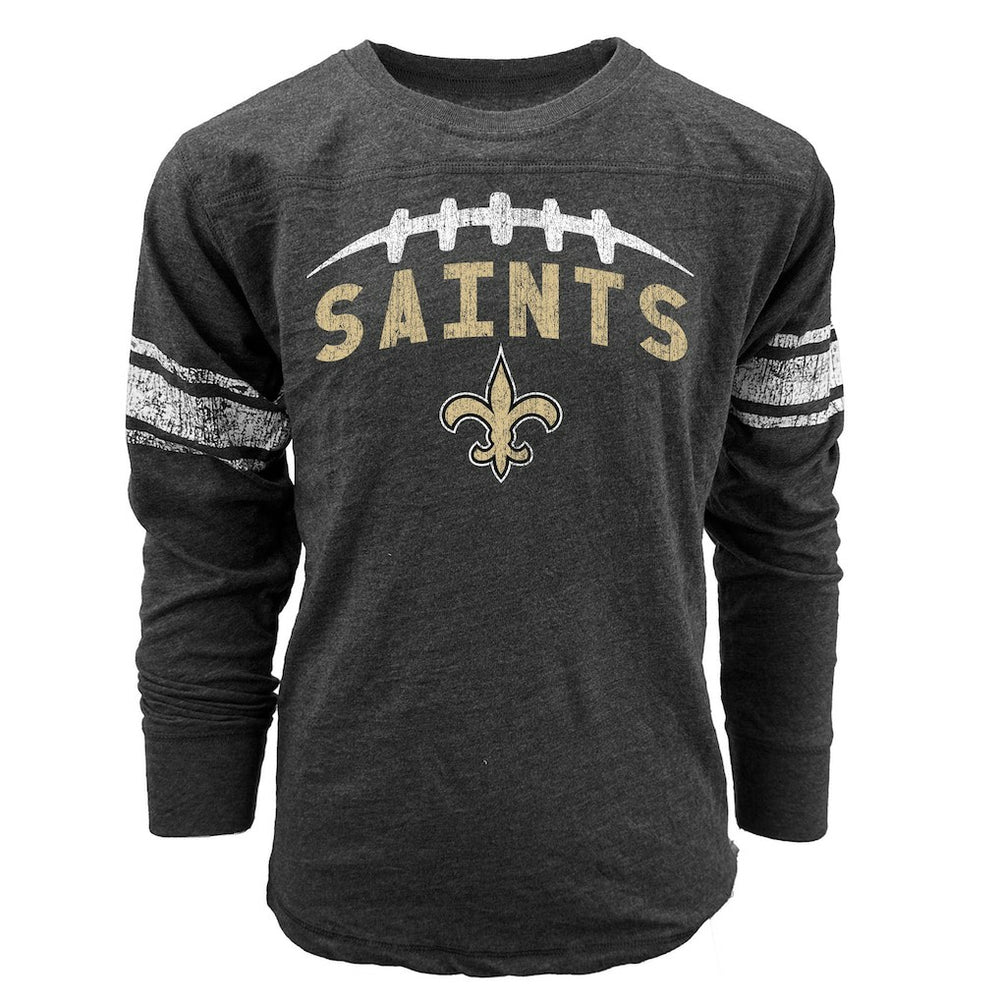 Wes & Willy Youth Football Long Sleeve T-Shirt - New Orleans Saints T-shirts