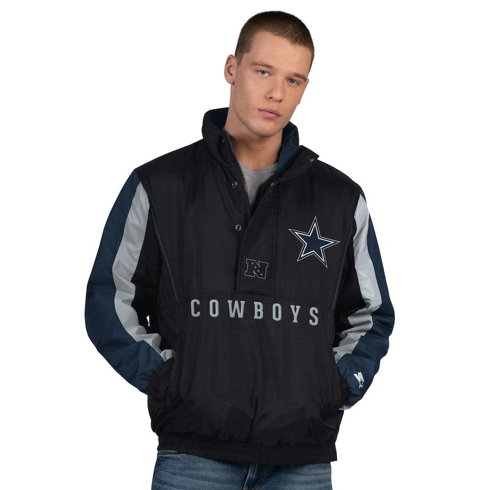 Starter Thursday Night Gridiron Vintage Logo Half-Zip Jacket - Dallas Cowboys Jackets