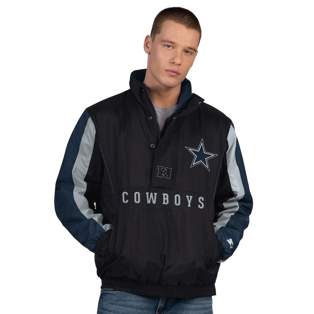 Starter Thursday Night Gridiron Vintage Logo Half-Zip Jacket - Dallas Cowboys Jackets