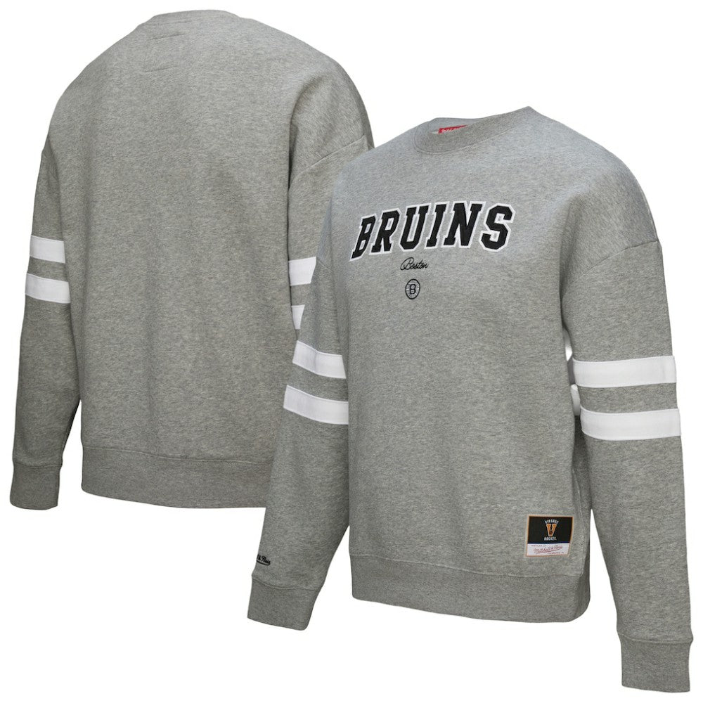 NHL Boston Bruins Mitchell & Ness Women's Logo Lightweight Pullover Sweatshirt
