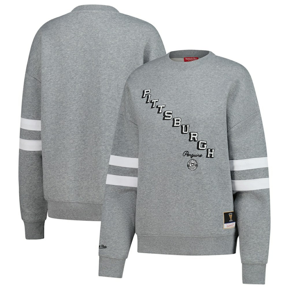 NHL Pittsburgh Penguins Mitchell & Ness Women's Logo Lightweight Pullover Sweatshirt