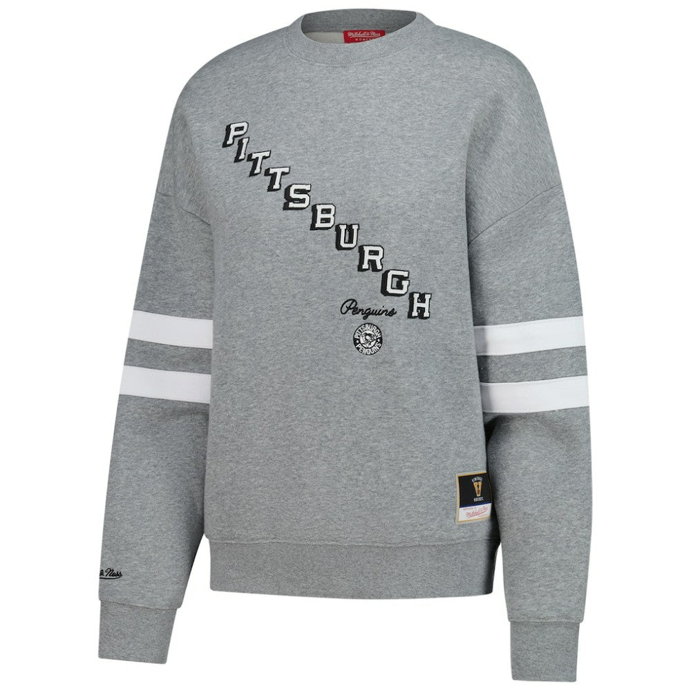 NHL Pittsburgh Penguins Mitchell & Ness Women's Logo Lightweight Pullover Sweatshirt