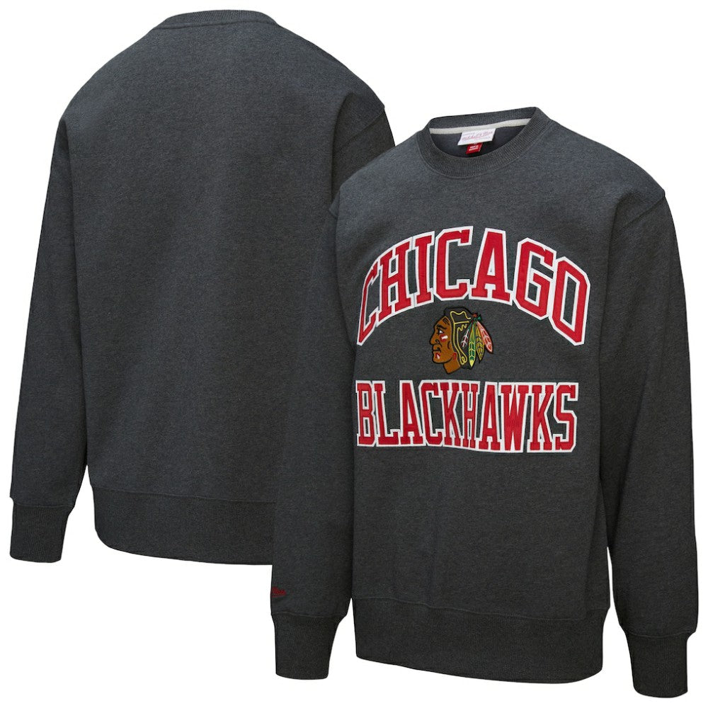 NHL Chicago Blackhawks Mitchell & Ness Playoff Win Fleece Pullover Sweatshirt