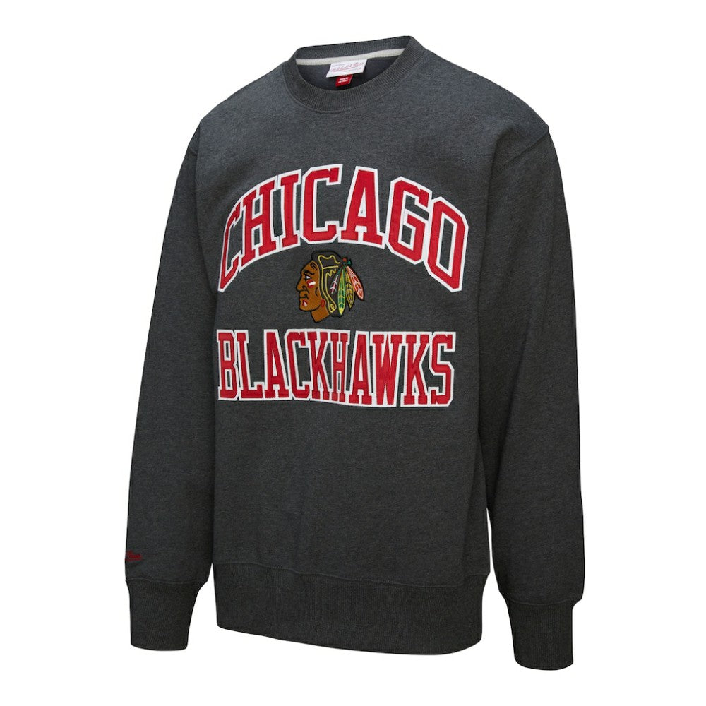 NHL Chicago Blackhawks Mitchell & Ness Playoff Win Fleece Pullover Sweatshirt