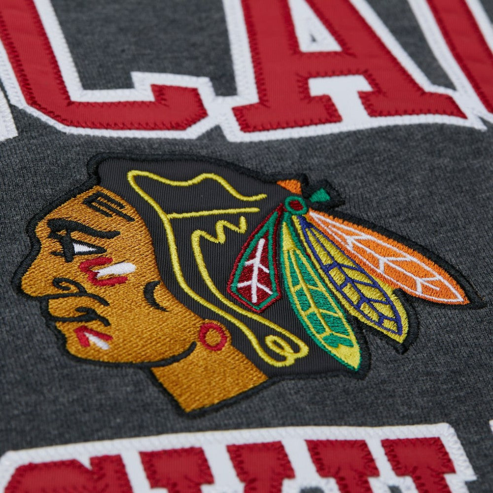 NHL Chicago Blackhawks Mitchell & Ness Playoff Win Fleece Pullover Sweatshirt
