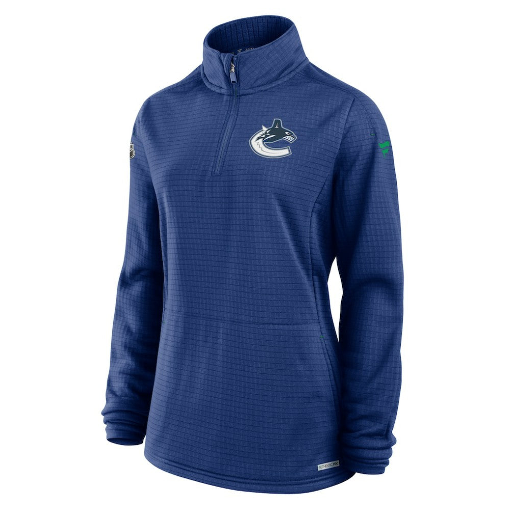 NHL Vancouver Canucks Fanatics Women's Authentic Pro Rink Quarter-Zip Pullover