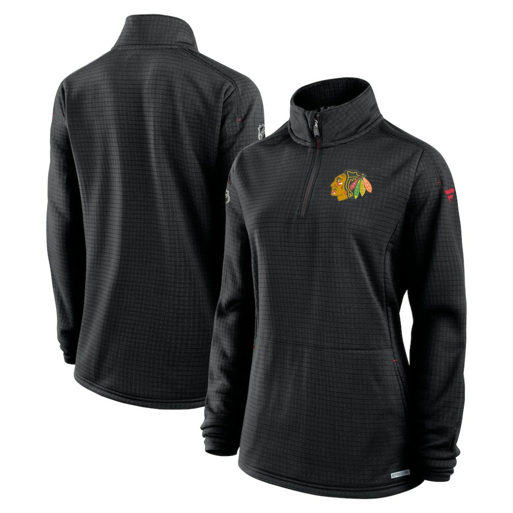 NHL Chicago Blackhawks Fanatics Women's Authentic Pro Rink Quarter-Zip Pullover