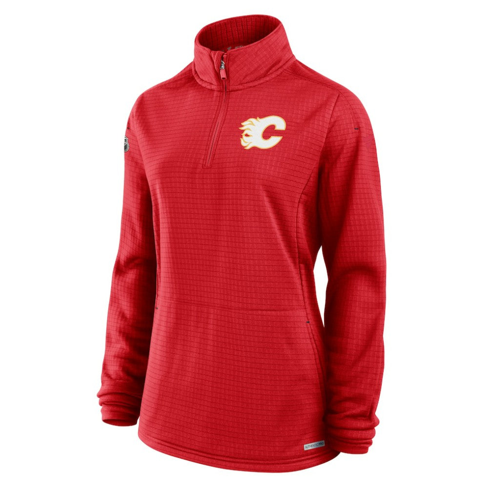 NHL Calgary Flames Fanatics Women's Authentic Pro Rink Quarter-Zip Pullover