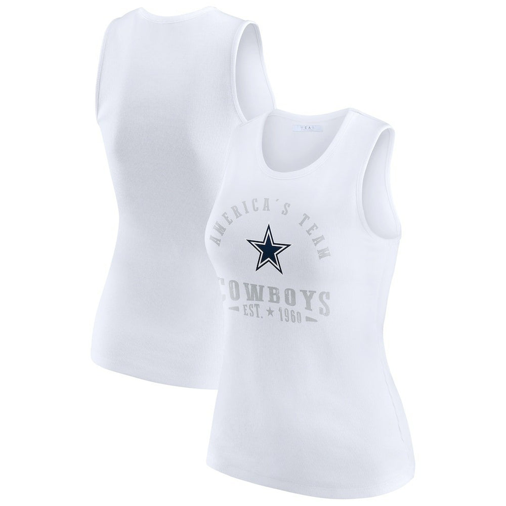 WEAR by Erin Andrews Women's Ribbed Graphic Tank Top - Dallas Cowboys Tops