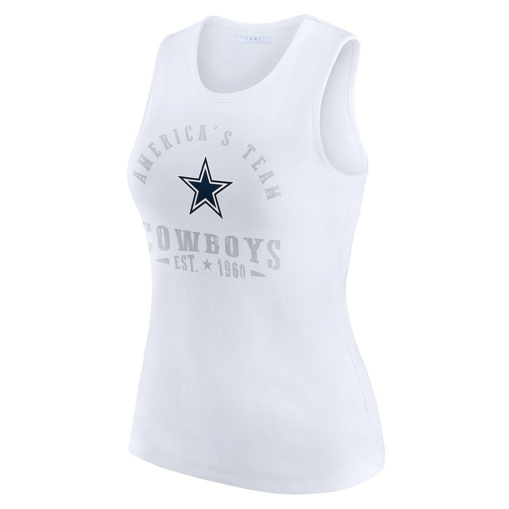 WEAR by Erin Andrews Women's Ribbed Graphic Tank Top - Dallas Cowboys Tops