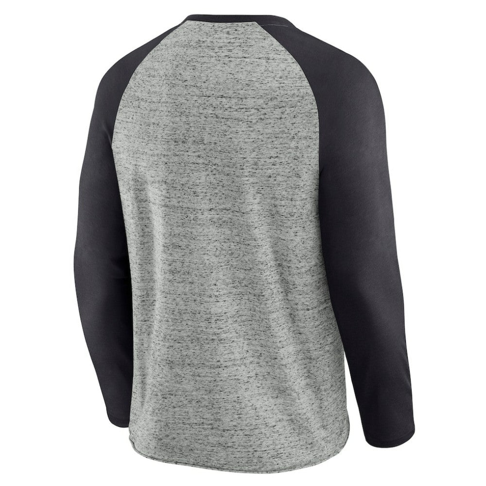 Heather Gray Tampa Bay Rays Darius Rucker Collection by Fanatics Raw Edge Raglan Long Sleeve Baseball T-Shirt