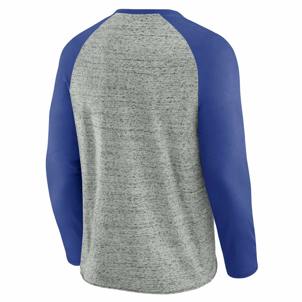 Heather Gray Kansas City Royals Darius Rucker Collection by Fanatics Raw Edge Raglan Long Sleeve Baseball T-Shirt