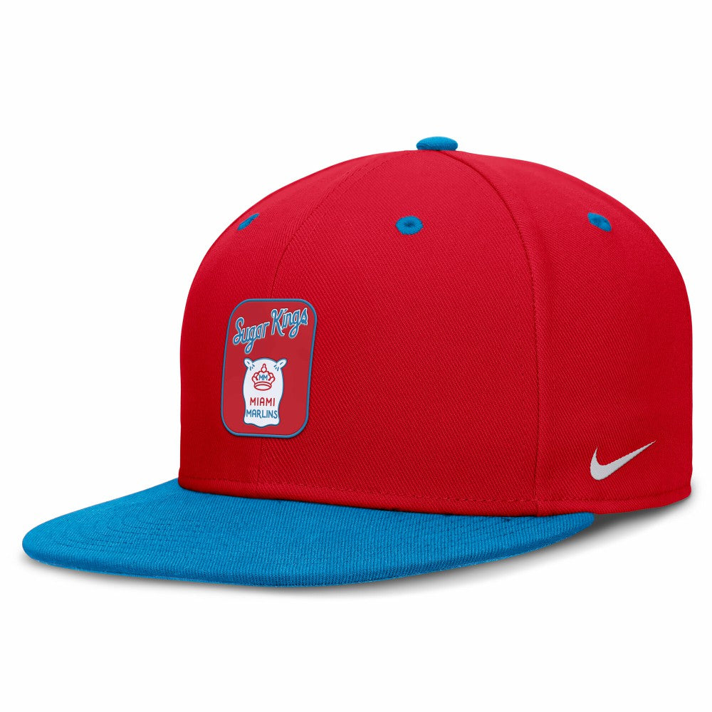 Red/Blue Miami Marlins Nike City Connect Patch Performance Fitted Hat