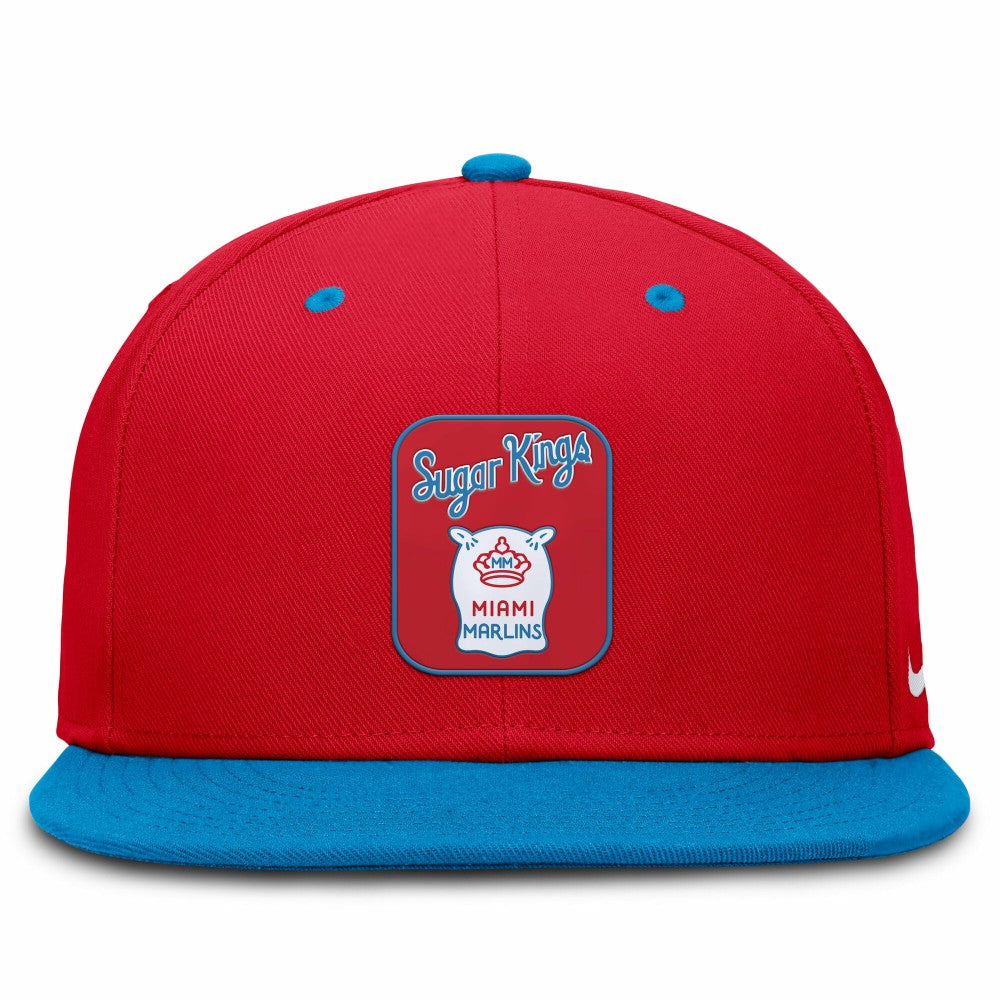 Red/Blue Miami Marlins Nike City Connect Patch Performance Fitted Hat