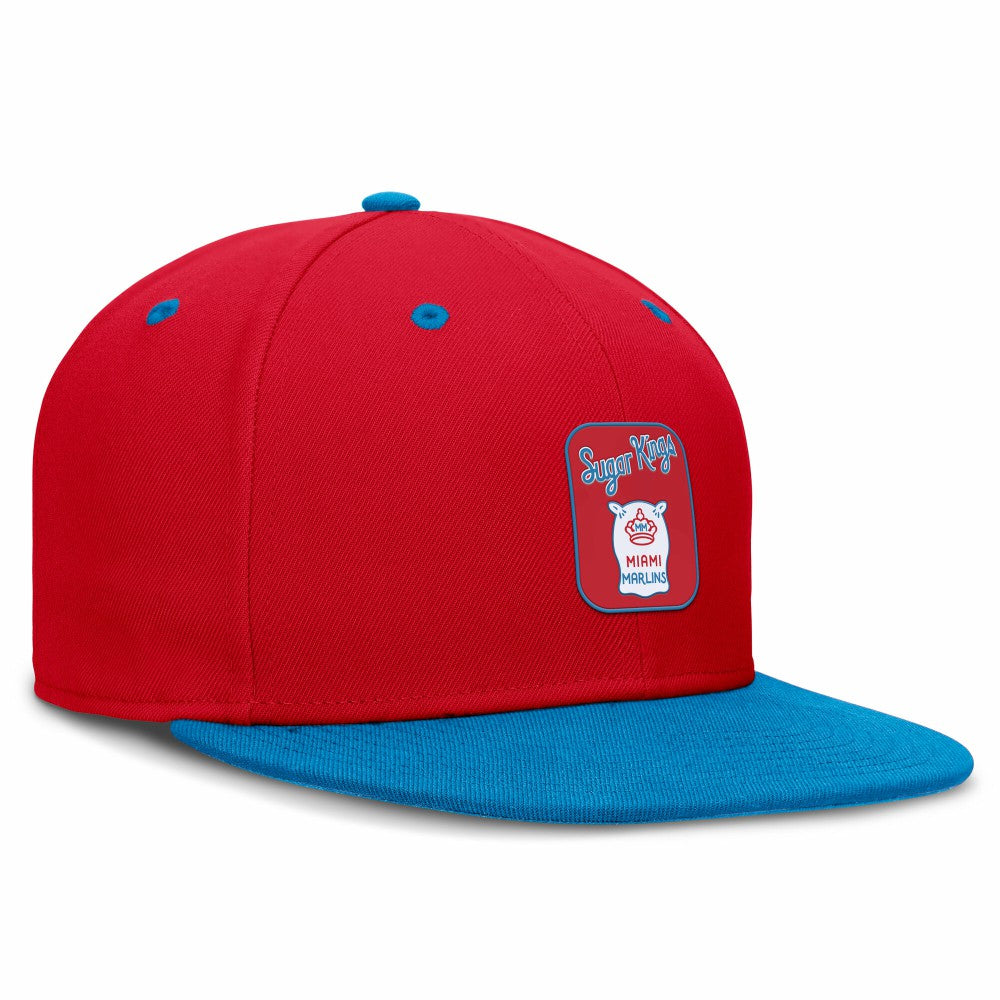 Red/Blue Miami Marlins Nike City Connect Patch Performance Fitted Hat