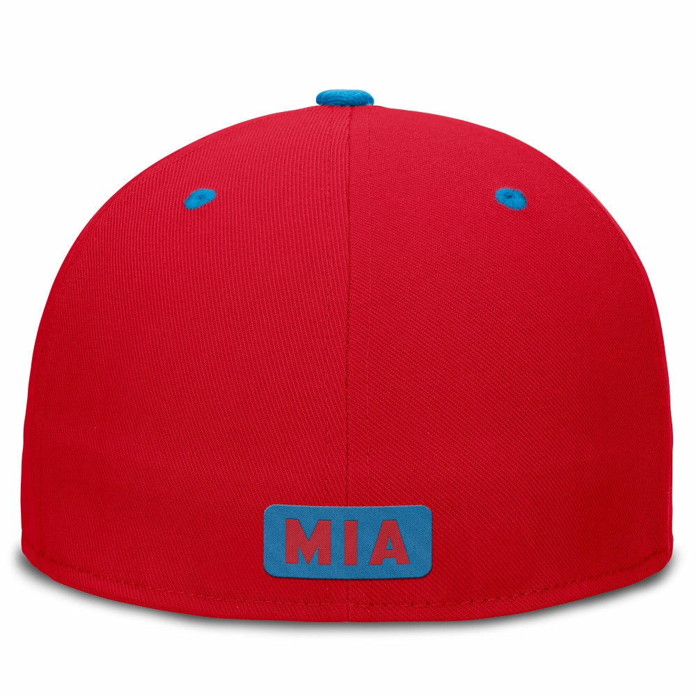 Red/Blue Miami Marlins Nike City Connect Patch Performance Fitted Hat