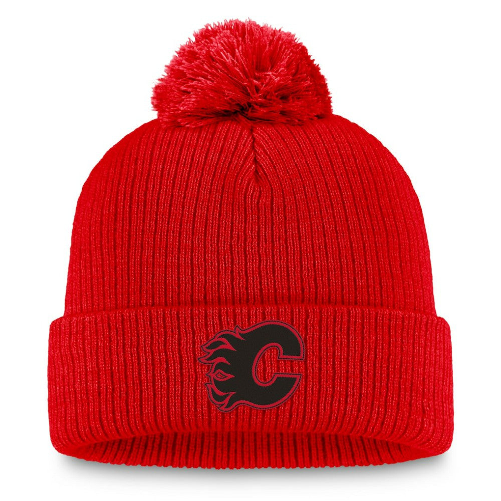 NHL Calgary Flames Fanatics Women's Cuffed Knit Hat with Pom