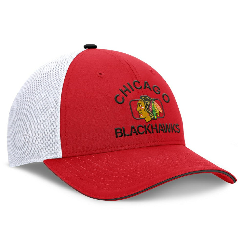 NHL Chicago Blackhawks Fanatics Authentic Pro Rink Adjustable Trucker Hat