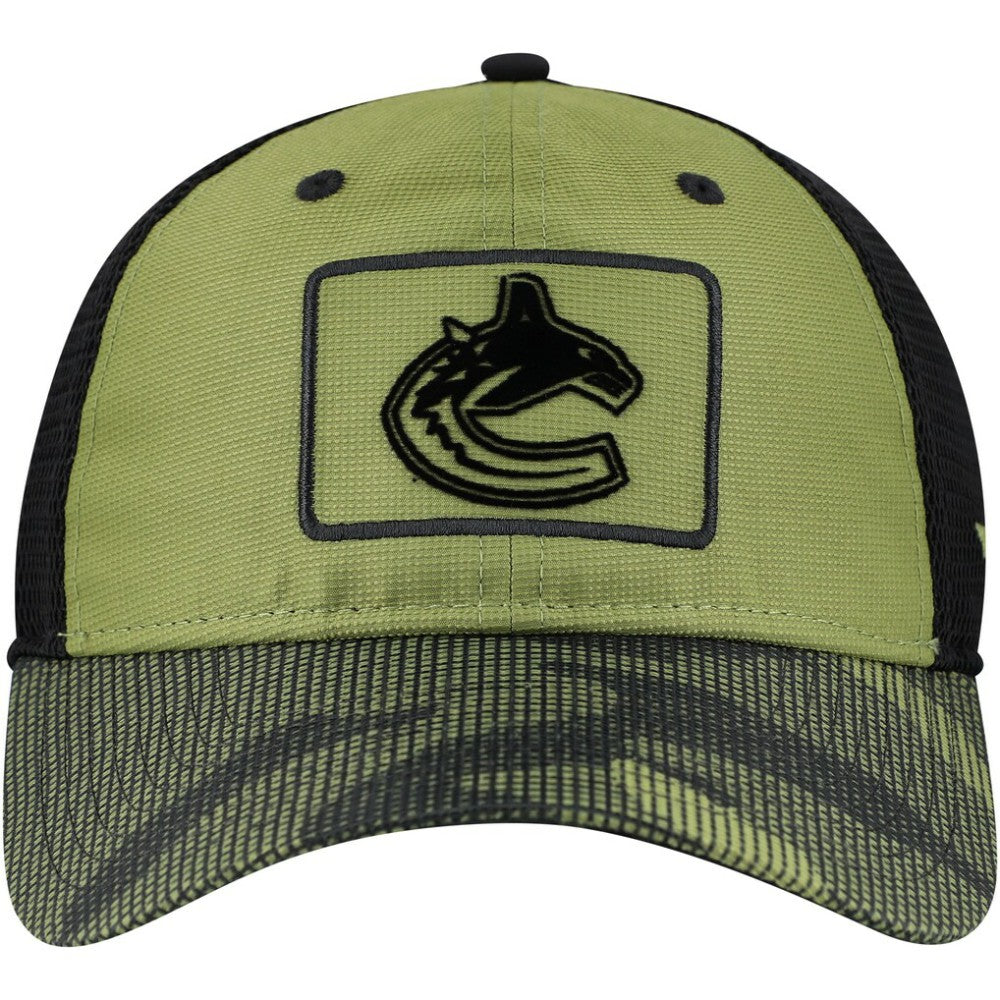 NHL Vancouver Canucks Fanatics Military Appreciation Trucker Adjustable Hat