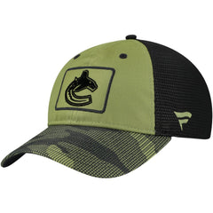 NHL Vancouver Canucks Fanatics Military Appreciation Trucker Adjustable Hat